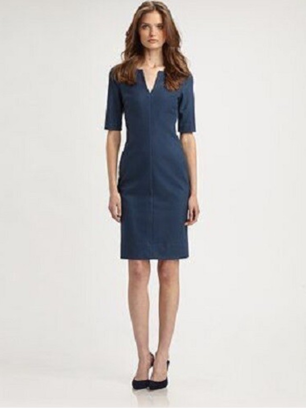 Diane von Furstenberg Aurora Slate Blue Sheath Dress size 8